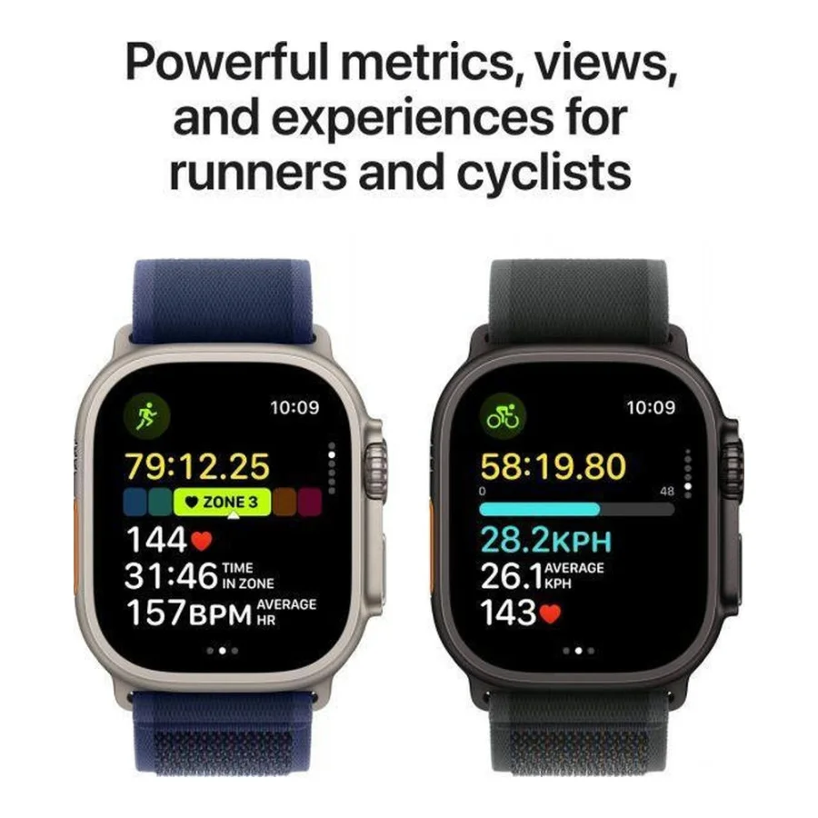 Apple Watch Ultra 2 GPS + Cellular 49mm Black Titan. Case w. Dark Green Alpine Loop - Medium (MX4R3)