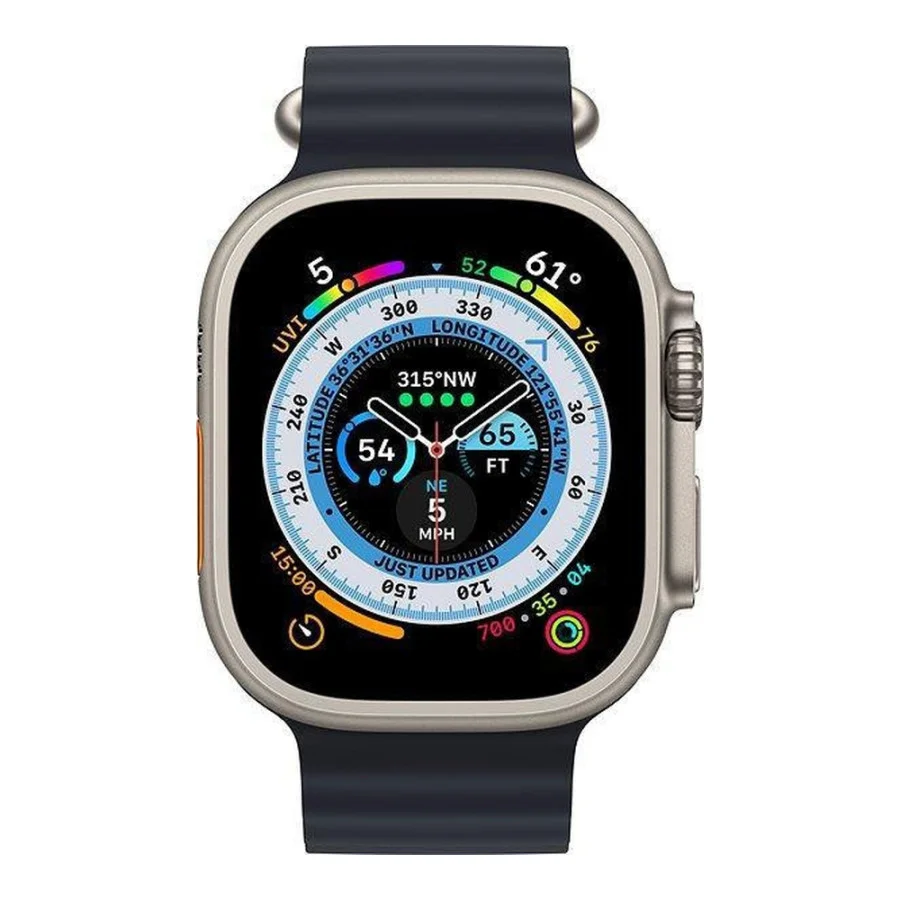 Apple Watch Ultra GPS + Cellular 49mm Titanium Case with Midnight Ocean Band (MQET3/MQFK3/MQF63)