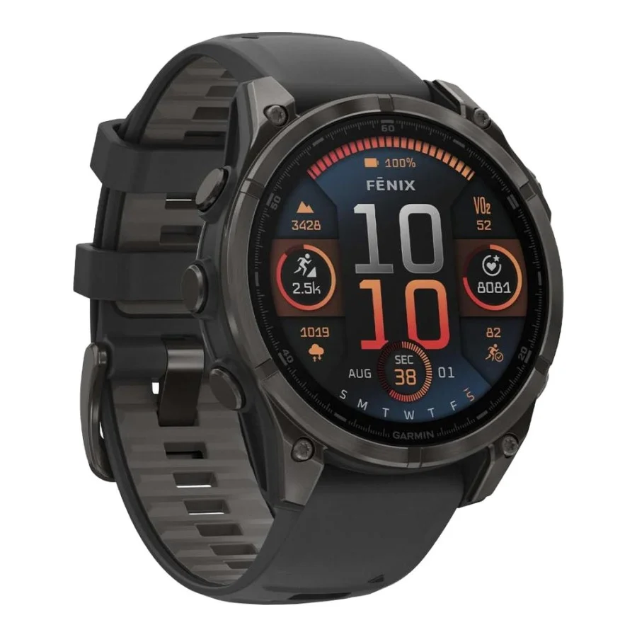Garmin Fenix 8 47mm AMOLED Sapphire Carbon Gray DLC Titanium w. Black/Pebble Gray S. Band (010-02904-20/21/29)