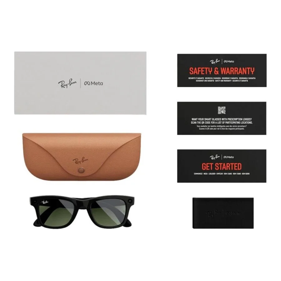 Ray-Ban | Meta Wayfarer [Gen 2] Large Shiny Black Frame / G-15 Green Lenses (RW4012 601/71 53-22)