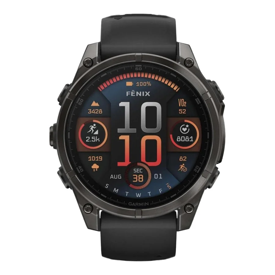 Garmin Fenix 8 47mm AMOLED Sapphire Carbon Gray DLC Titanium w. Black/Pebble Gray S. Band (010-02904-20/21/29)