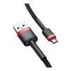 Baseus Cafule Cable USB For Micro 2.4A 2M Red+Black (CAMKLF-C91)