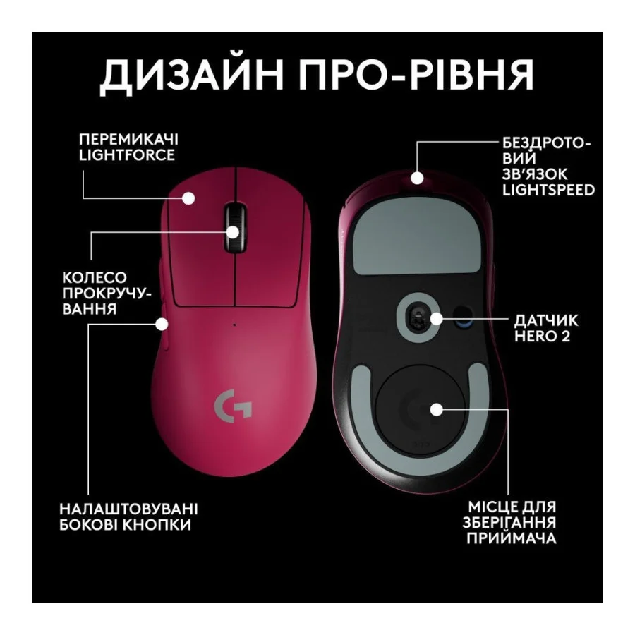 Logitech Pro X Superlight 2 Dex Pink (910-007371,910-007375)