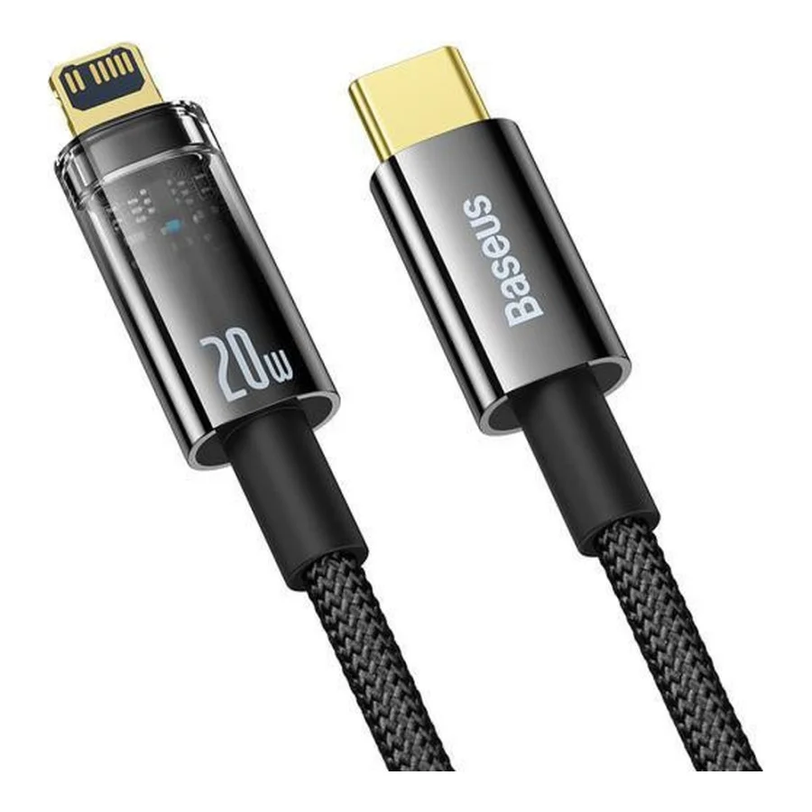 Baseus Explorer Series Auto Power-Off Fast Charging Data Type-C to Lightning 20W 2m Black (CATS000101)