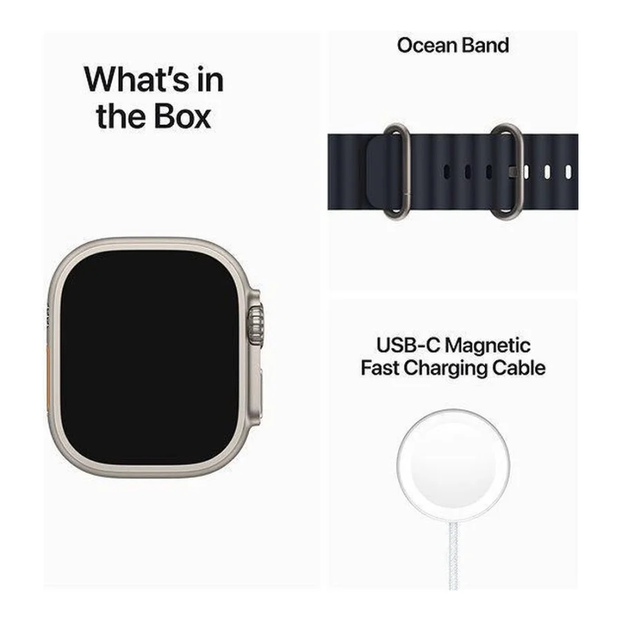 Apple Watch Ultra GPS + Cellular 49mm Titanium Case with Midnight Ocean Band (MQET3/MQFK3/MQF63)