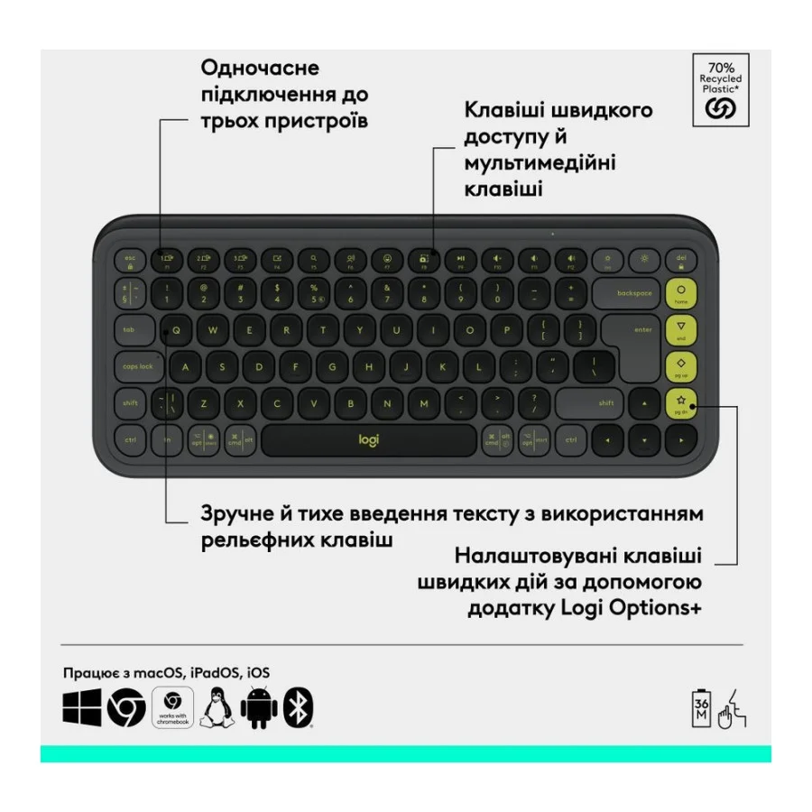 Logitech POP Icon Keys Graphite (920-013157, 920-013083)