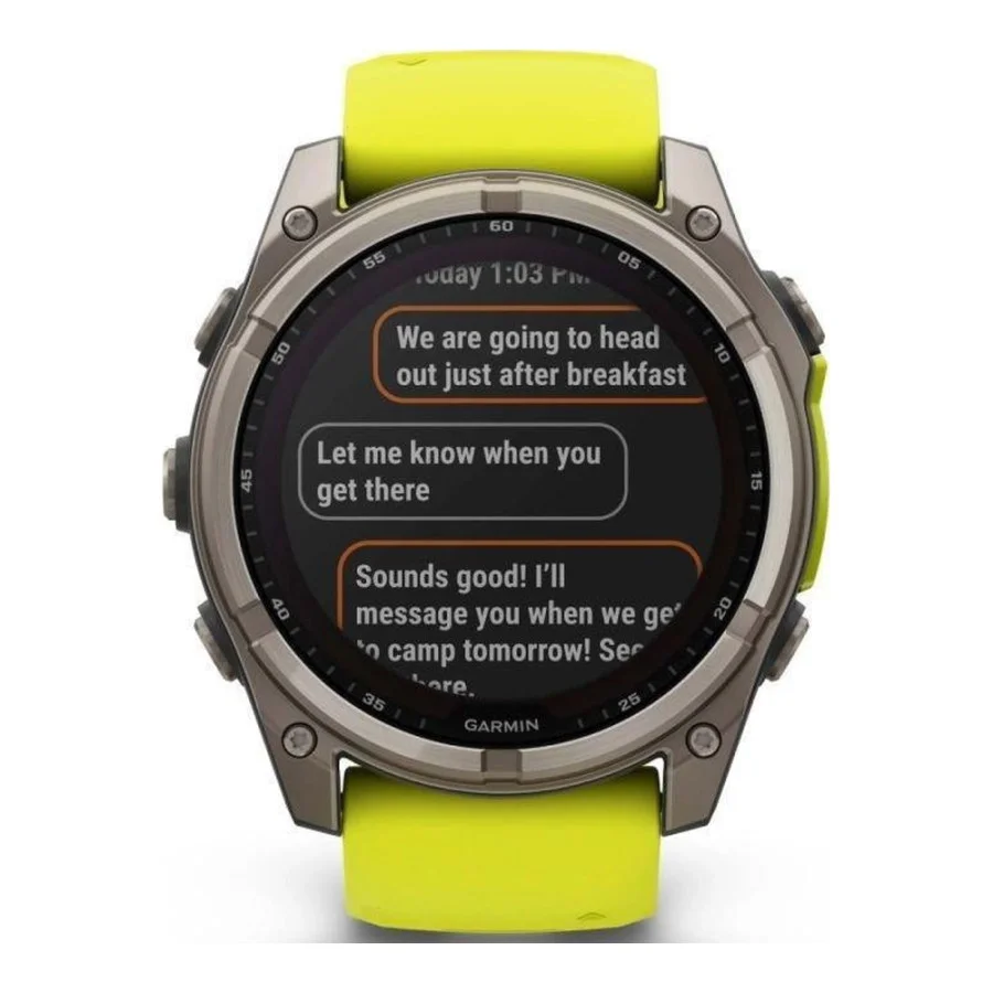 Garmin Fenix 8 51mm Solar Sapphire Titanium w. Amp Yellow/Graphite Silicone Band (010-02907-20/21)