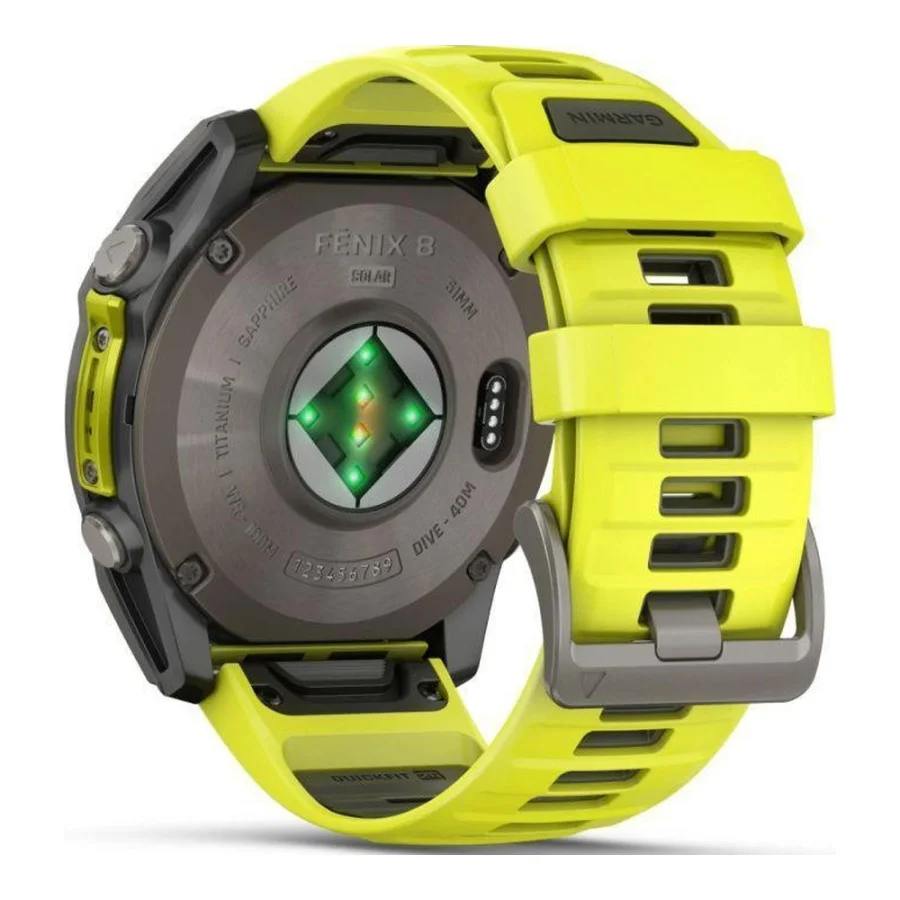 Garmin Fenix 8 51mm Solar Sapphire Titanium w. Amp Yellow/Graphite Silicone Band (010-02907-20/21)