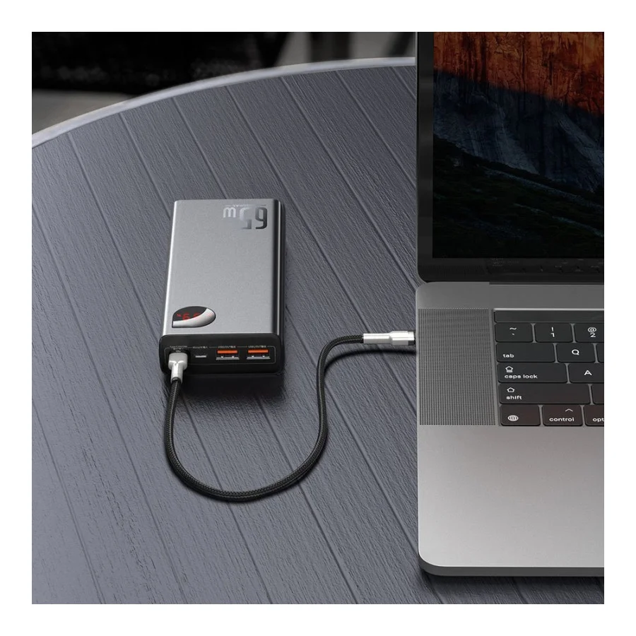 Baseus Adaman Metal Digital Display Quick Charge Power Bank 65W 20000mAh Black (PPIMDA-D01, PPADM-65S)