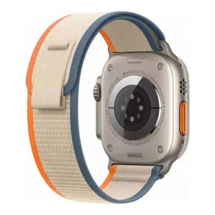 Apple Watch Ultra 2 GPS + Cellular 49mm Titanium Case with Orange/Beige Trail Loop - M/L (MRF23)