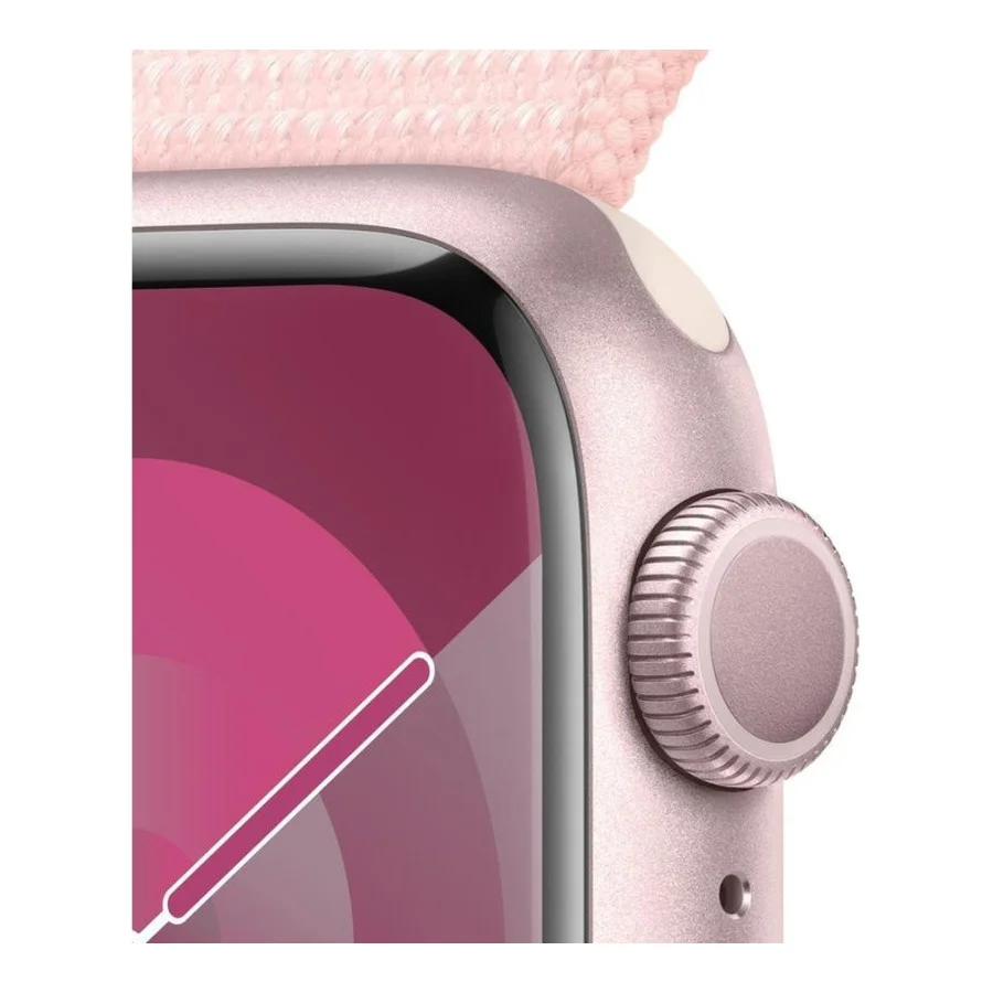 Apple Watch Series 9 GPS 41mm Pink Aluminum Case w. Light Pink S. Loop (MR953)