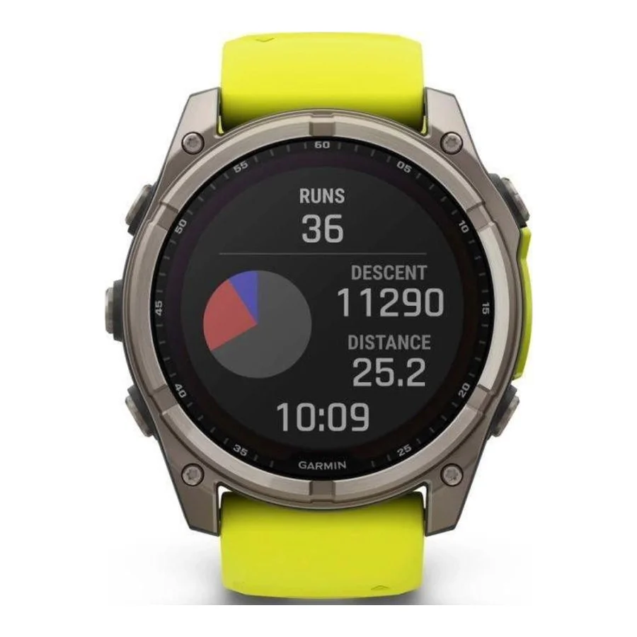 Garmin Fenix 8 51mm Solar Sapphire Titanium w. Amp Yellow/Graphite Silicone Band (010-02907-20/21)