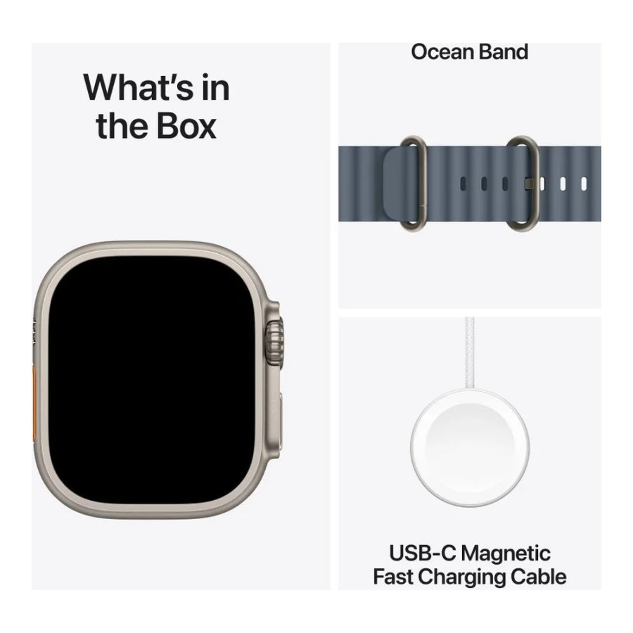 Apple Watch Ultra 3 GPS + Cellular 49mm Natural Tit. Case w. Anchor Blue Ocean Band (MEWH4)