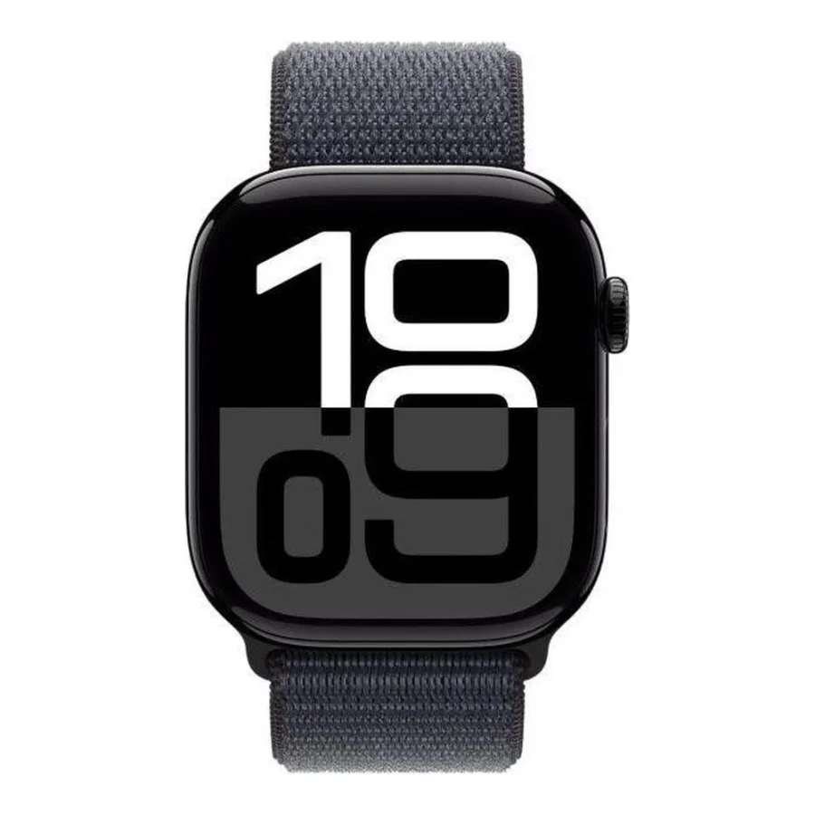 Apple Watch Series 10 GPS 46mm Jet Black Aluminum Case w. Ink Sport Loop (MWWR3)