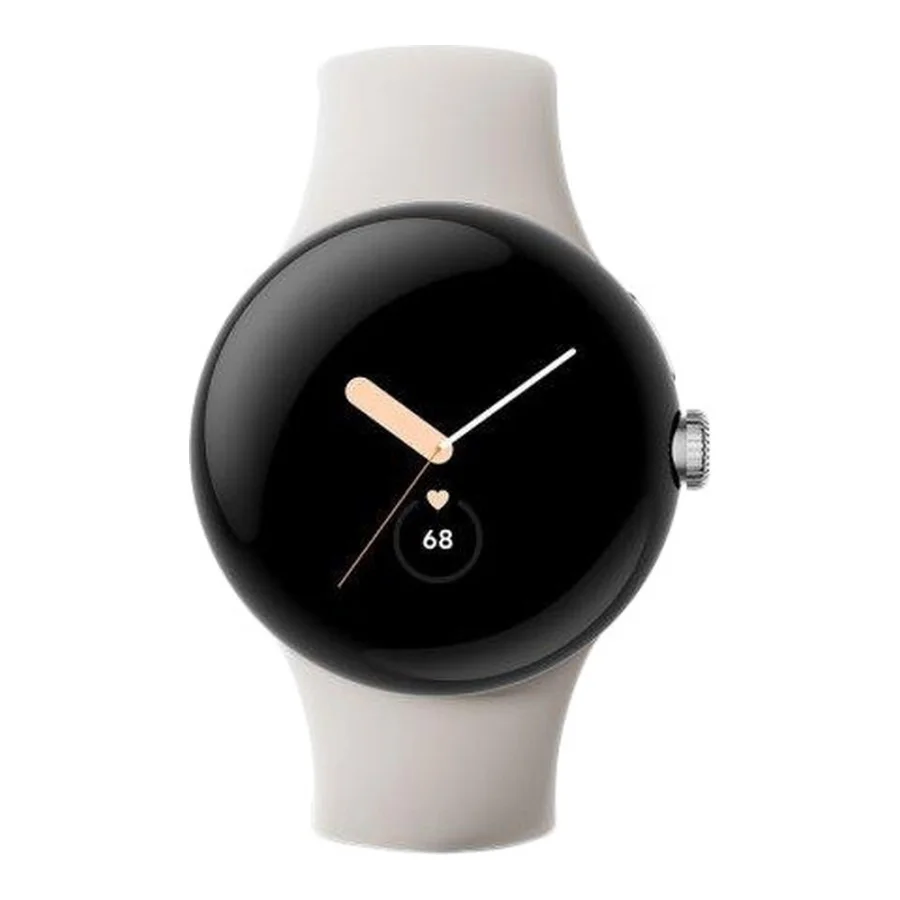 Google Pixel Watch Polished Silver Case/Chalk Active Band