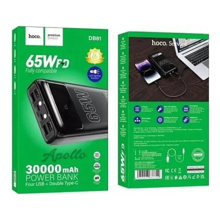 Hoco DB81 Apollo 30000mAh 65W Black
