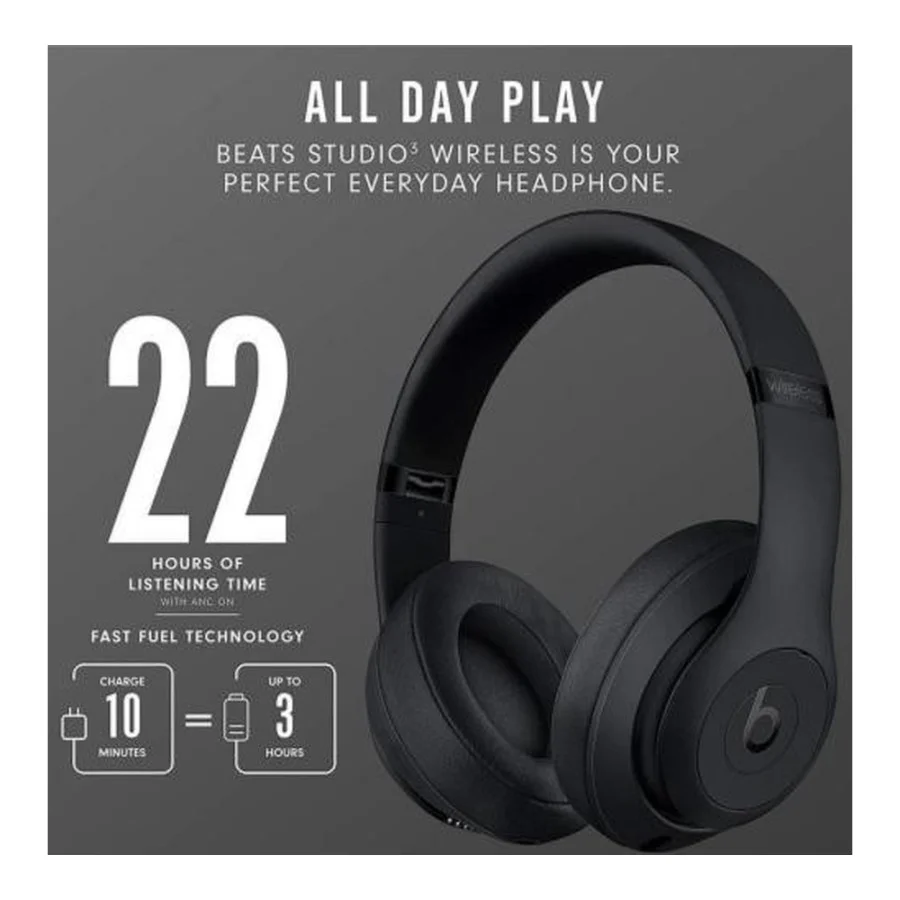 Beats by Dr. Dre Studio3 Matte Black (MQ562, MX3X2)