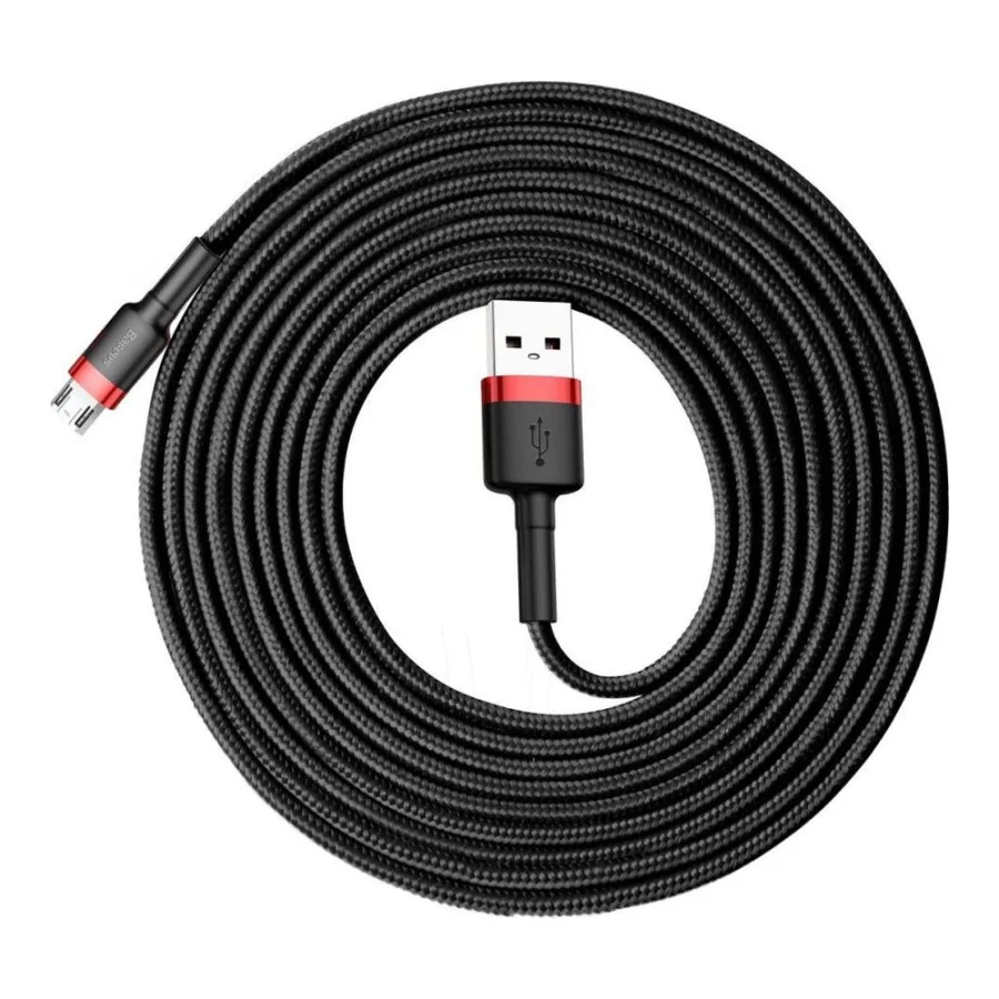 Baseus Cafule Cable USB For Micro 2.4A 2M Red+Black (CAMKLF-C91)