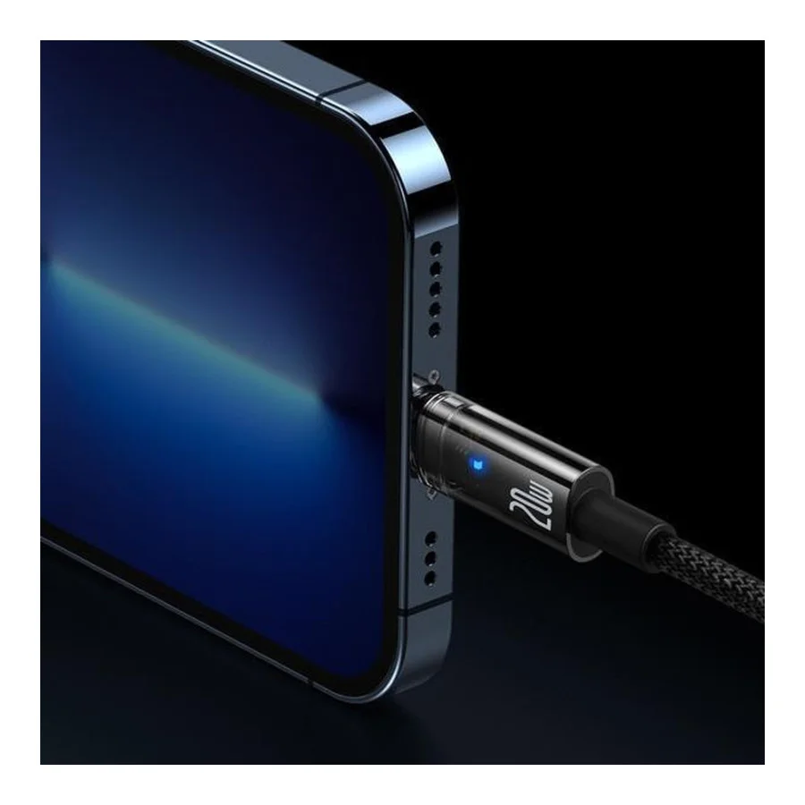 Baseus Explorer Series Auto Power-Off Fast Charging Data Type-C to Lightning 20W 2m Black (CATS000101)