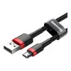 Baseus Cafule Cable USB For Micro 2.4A 2M Red+Black (CAMKLF-C91)