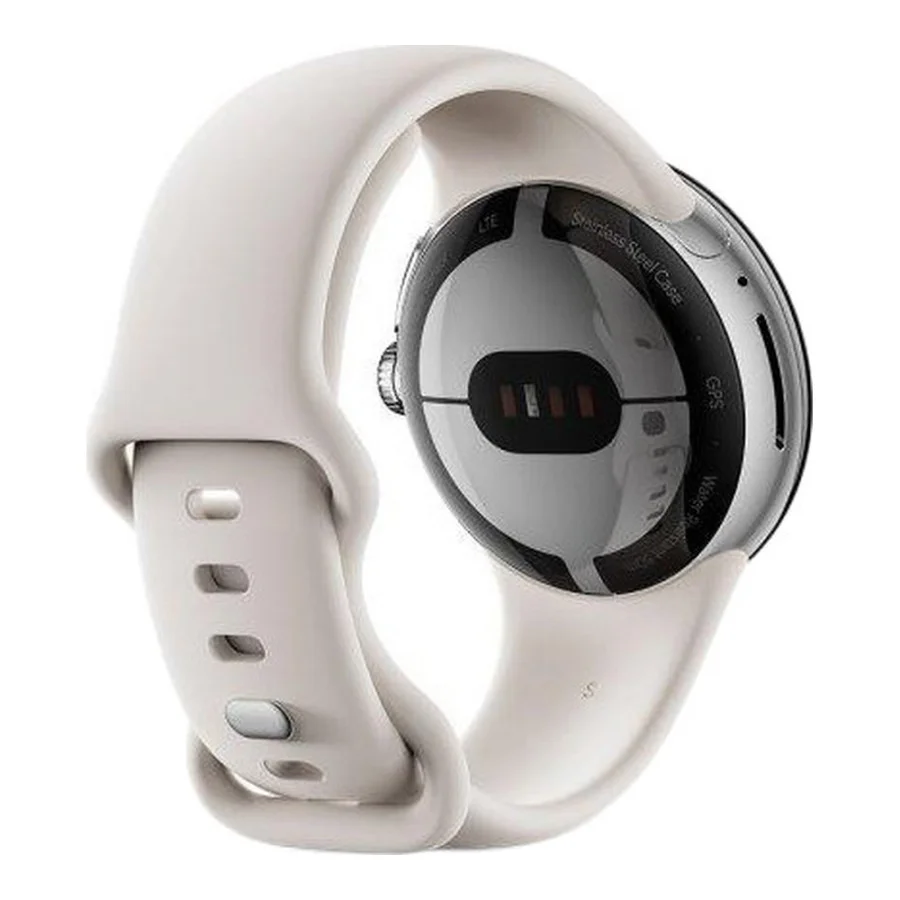 Google Pixel Watch Polished Silver Case/Chalk Active Band