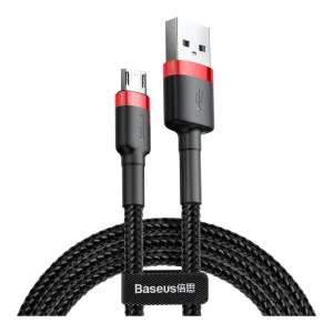 Baseus Cafule Cable USB For Micro 2.4A 2M Red+Black (CAMKLF-C91)