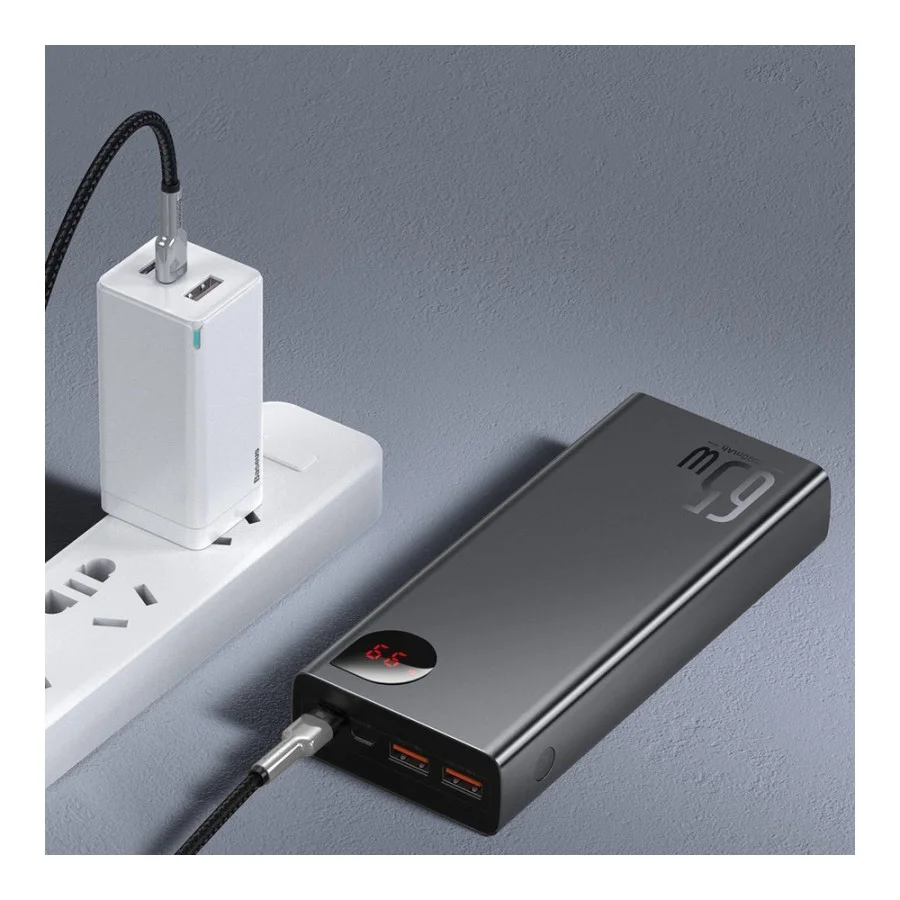 Baseus Adaman Metal Digital Display Quick Charge Power Bank 65W 20000mAh Black (PPIMDA-D01, PPADM-65S)