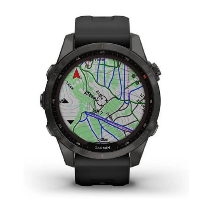 Garmin Fenix 7S Sapphire Solar Carbon G. DLC Titanium w. Black Band (010-02539-24/25)