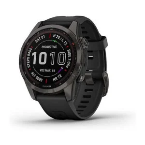 Garmin Fenix 7S Sapphire Solar Carbon G. DLC Titanium w. Black Band (010-02539-24/25)