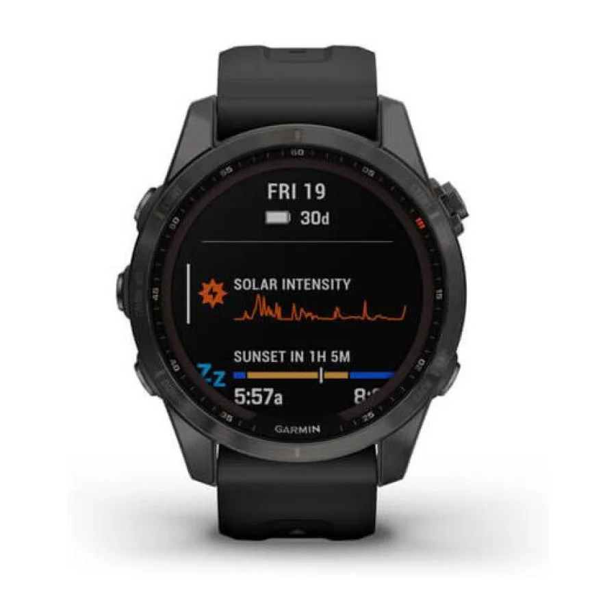 Garmin Fenix 7S Sapphire Solar Carbon G. DLC Titanium w. Black Band (010-02539-24/25)