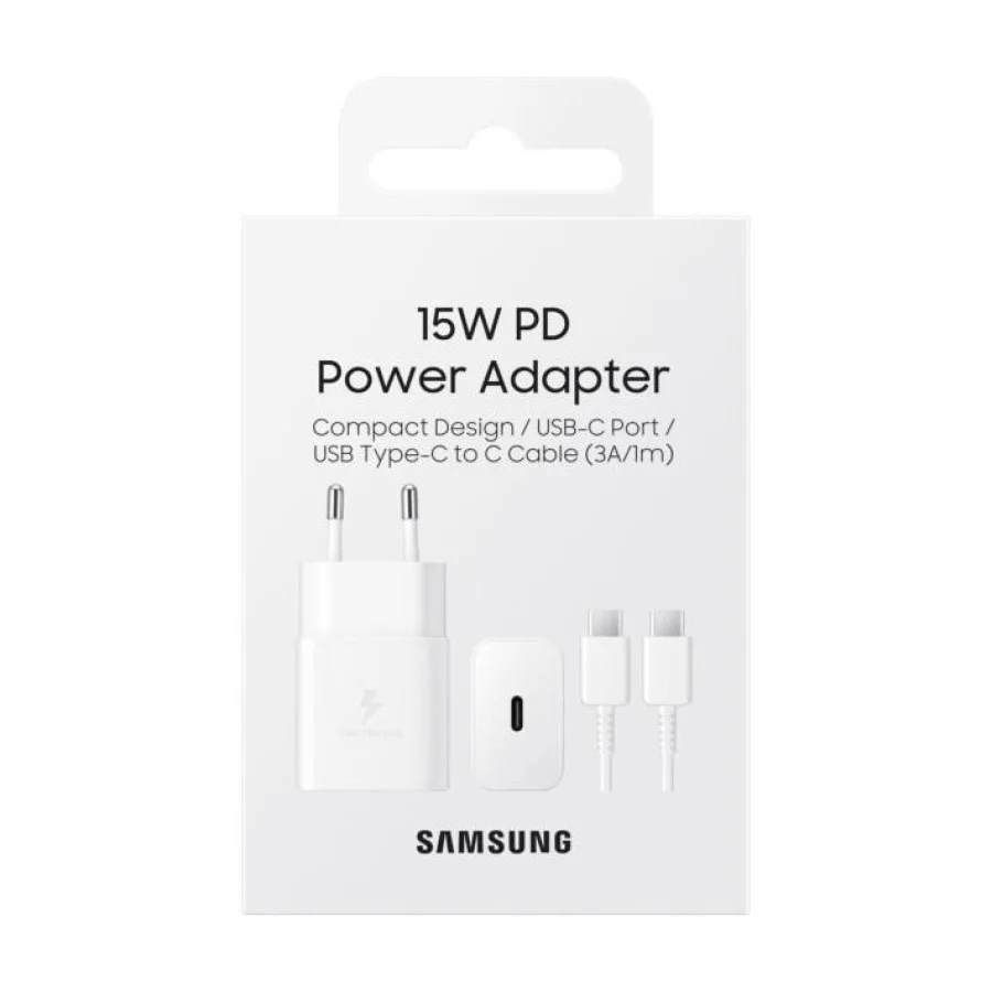 Samsung 15W PD Power Adapter (with Type-C cable) White (EP-T1510XWE) (High Copy)