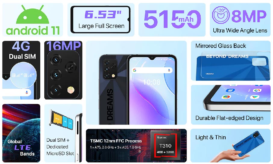 Umidigi A11S (4+64Gb, 5150 mAh) Frost Grey