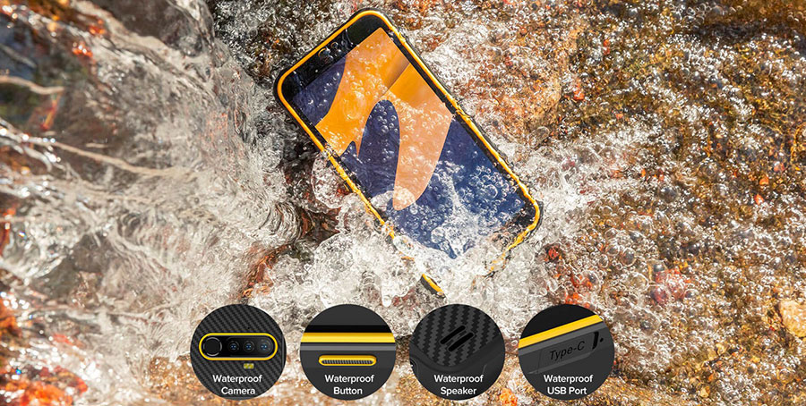 У Ulefone Armor X8i 3/32GB Yellow як і в більшості захищених смартфонів, лоток комбінований, тобто одночасно використовувати карту пам'яті і дві СІМ-карти не вийде