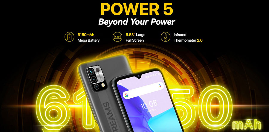 Umidigi Power 5 3/64Gb Grey тройная камера, аккумулятор ёмкостью 6150 мА•ч и инфракрасный термометр